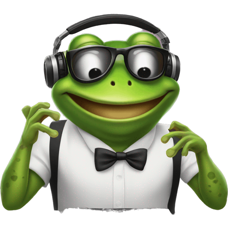 Frog DJing emoji