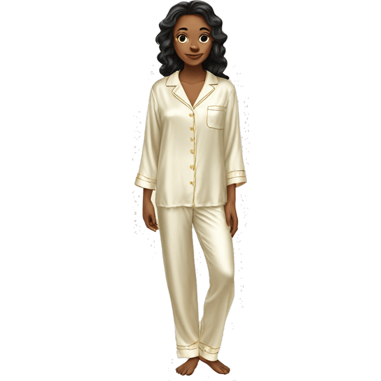 Cream silk pyjama set emoji