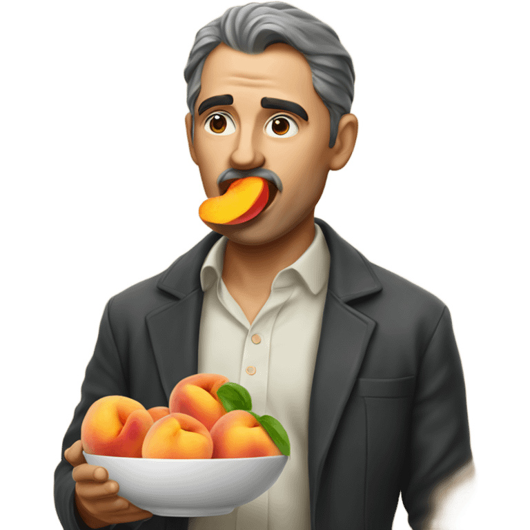 man licking peach emoji