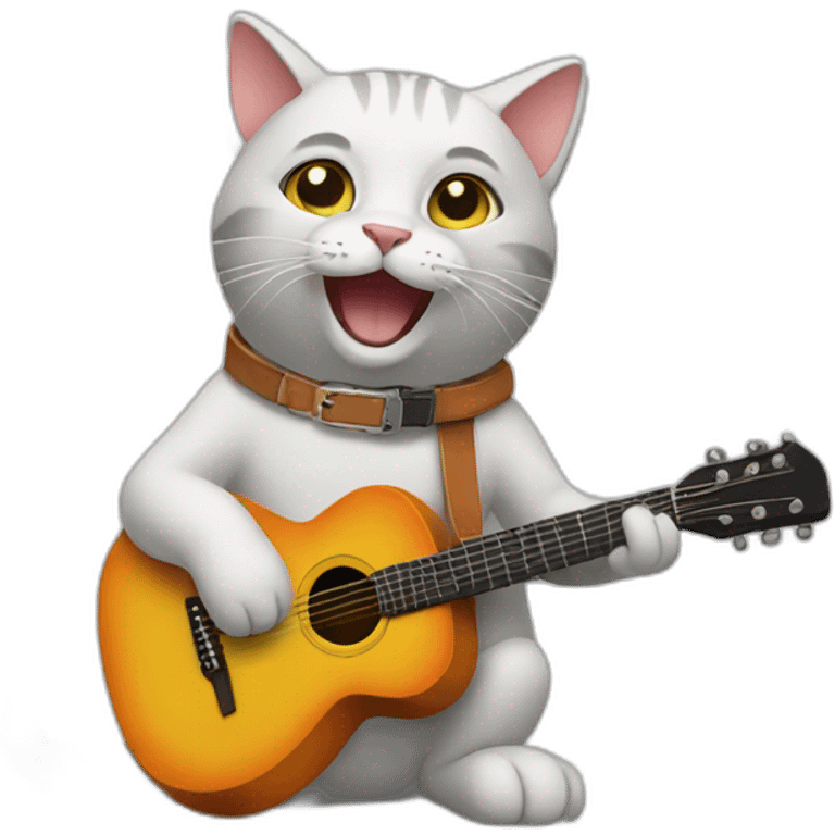 Cat playing guitar emoji