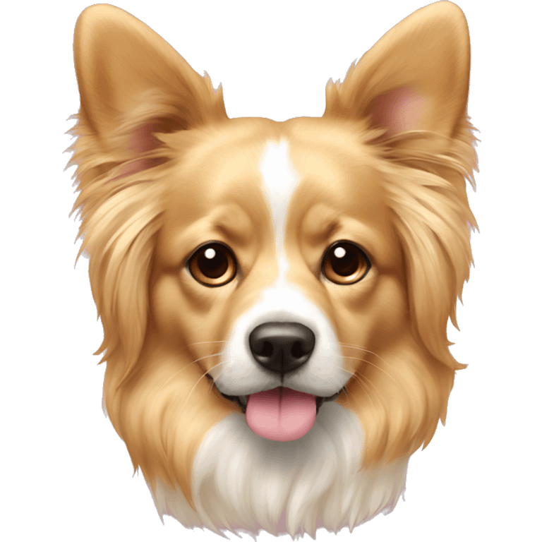 Chien golden avec nœud de papillon rose emoji