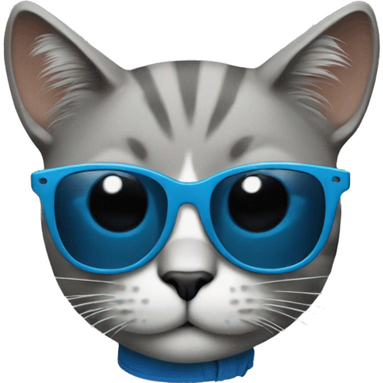 Cat with sunglasses swear blue shirt  emoji