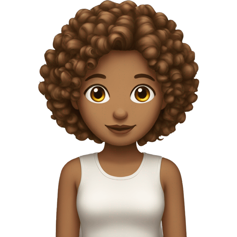 Brown curly hair girl emoji