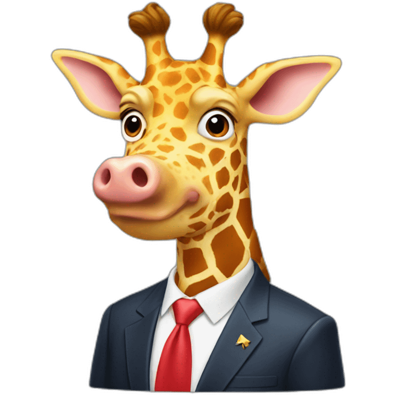 Trump as a giraffe pig emoji