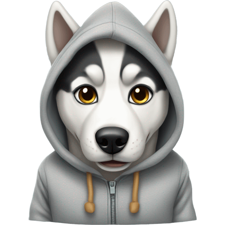 Husky wearing a hoodie emoji