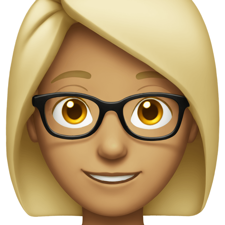 smiling girl with glasses emoji