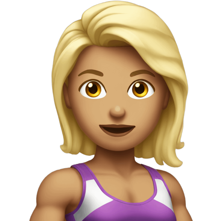 Female blonde bodybuilder emoji