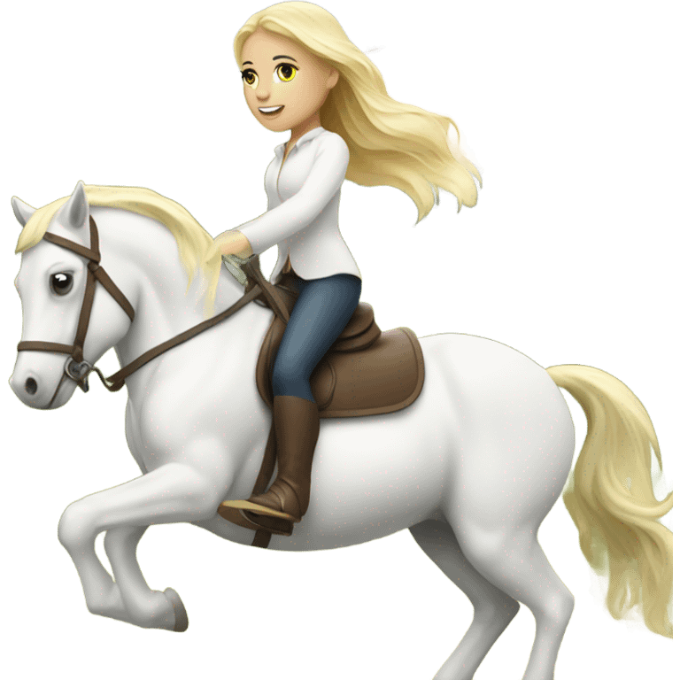 Blonde girl on a white horse emoji