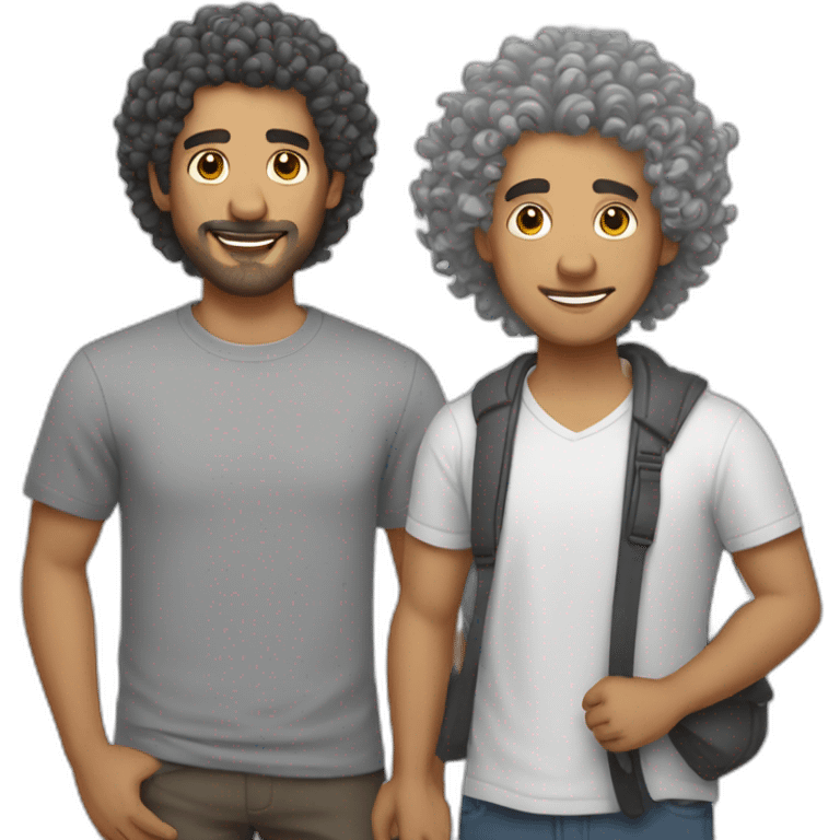 Latino man with curly hair and some gray hair with a Shitzu dog emoji