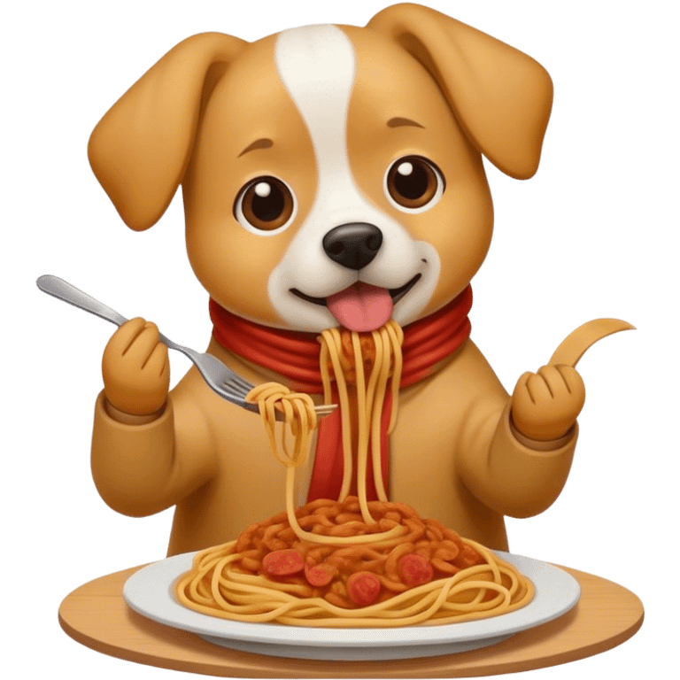 Dog eating spaghetti  emoji