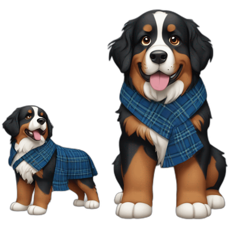 Bernese mountain dog with a scottish kilt emoji