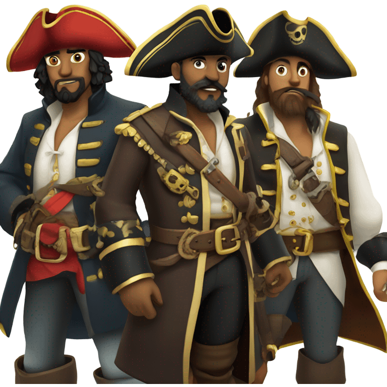 Four pirates on a ship emoji