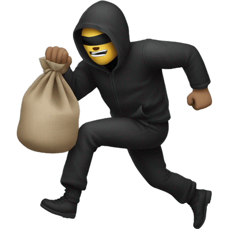 robber running to the left holding a black sack emoji