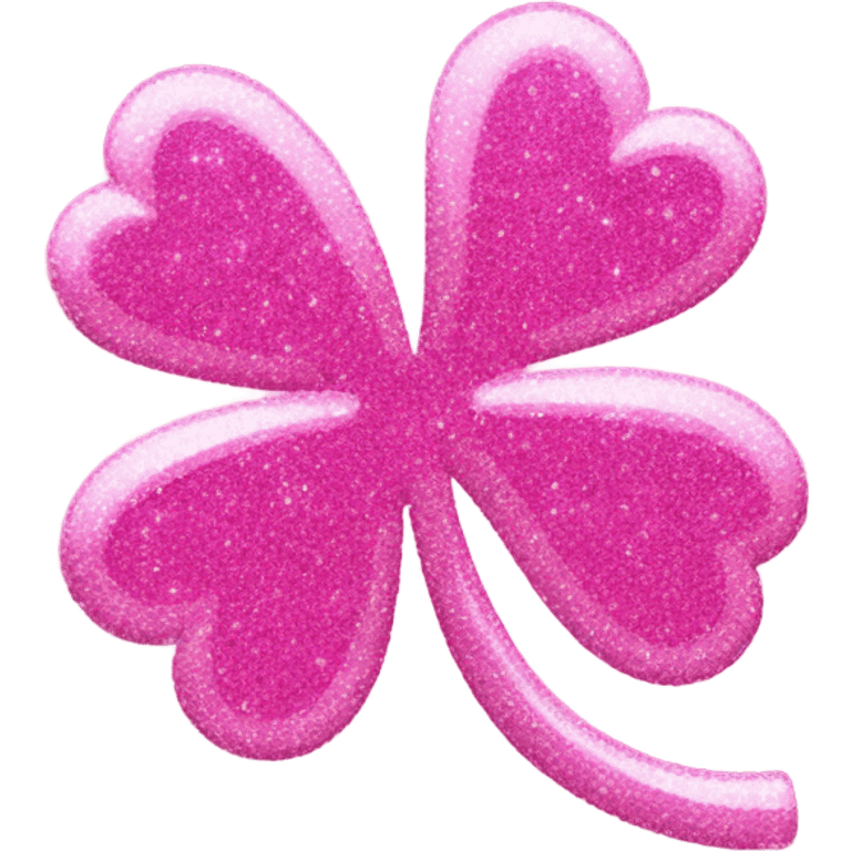 Pink Sparkly 4-leaves clover with L.C written emoji