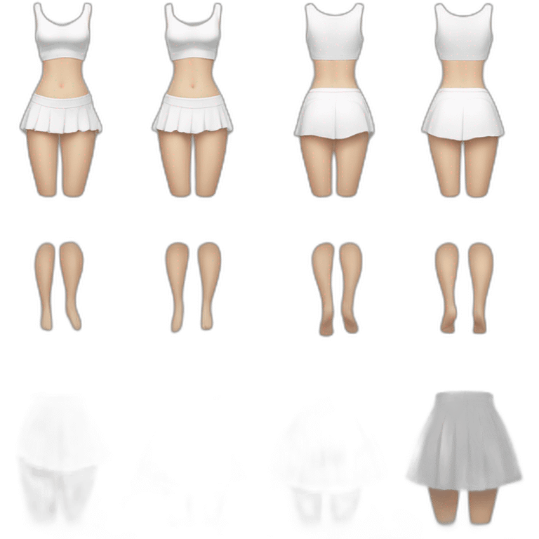 hyperrealistic-full-body-caucasian-curvy-beauty-jumping-small white-skirt-back-and-front-views-strong-wind-knickers emoji