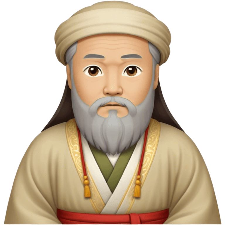 Cinematic Realistic Confucius Portrait Emoji, depicted as a wise ancient philosopher in traditional robes with a serene, contemplative expression, rendered with soft timeless textures and harmonious natural lighting that captures his enduring wisdom. emoji