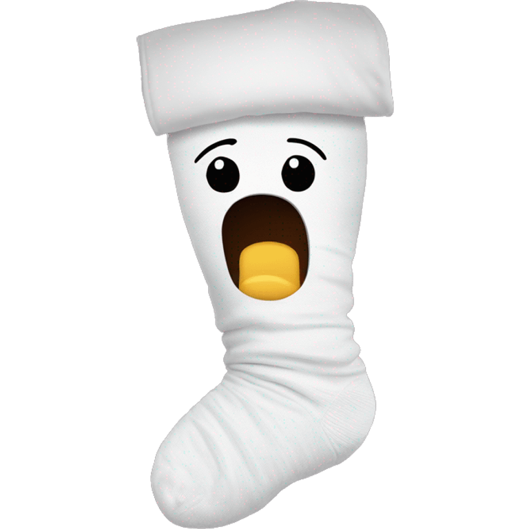 head popping out of a sock, used for sleeping emoji