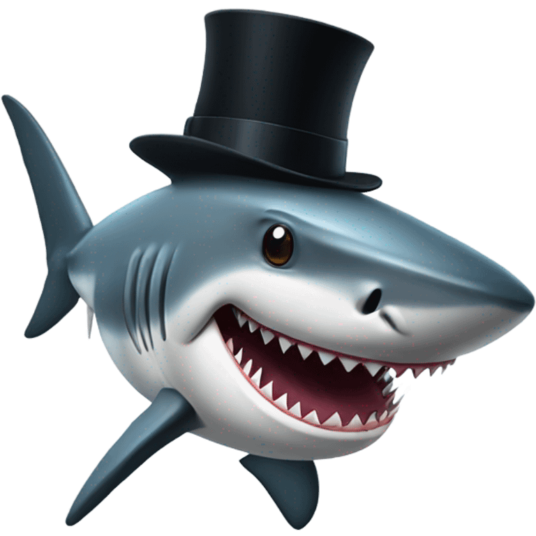 Shark with a top hat emoji