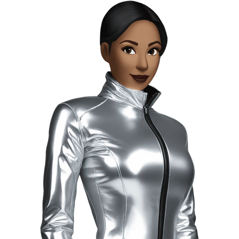 silver female latex jacket emoji