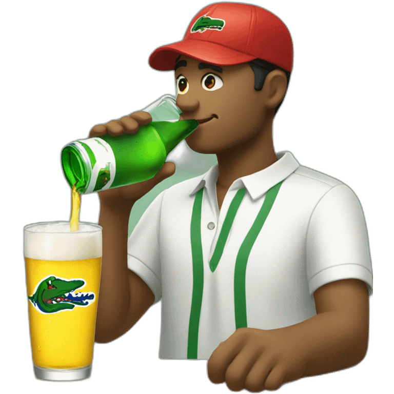 Drinking and using lacoste emoji