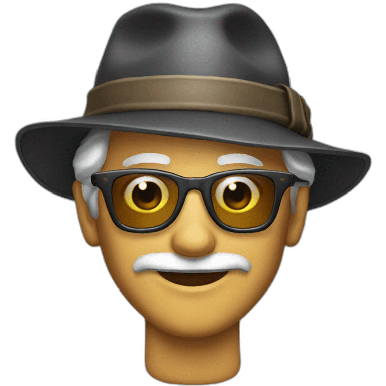 cool older gamer with hat emoji