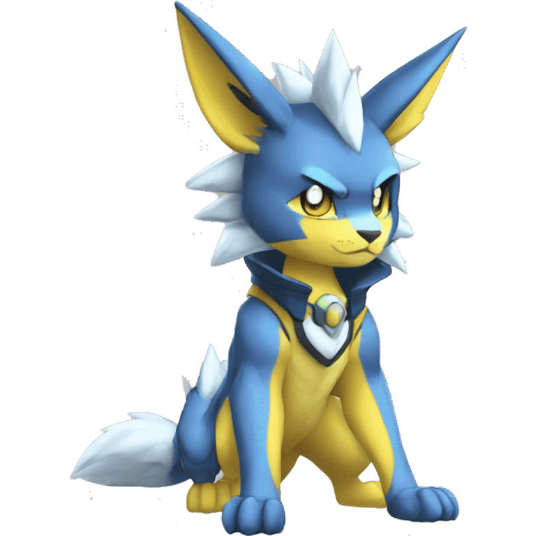 Anthro Cool Chibi Zeraora-Renamon-Pokémon-Fakémon Full Body Detailed High Quality emoji