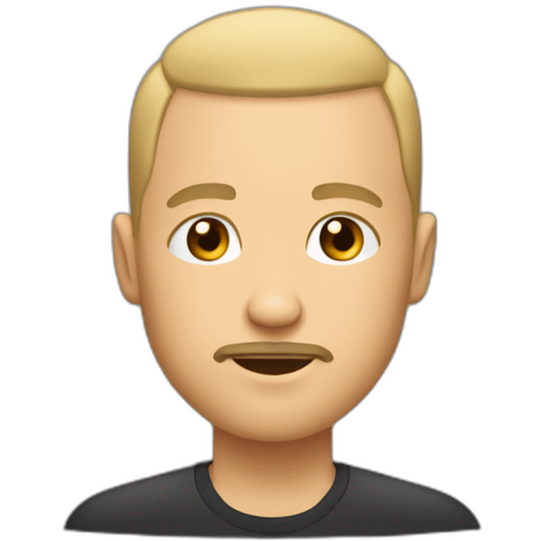 man with short blonde buzz cut and thick goatee emoji