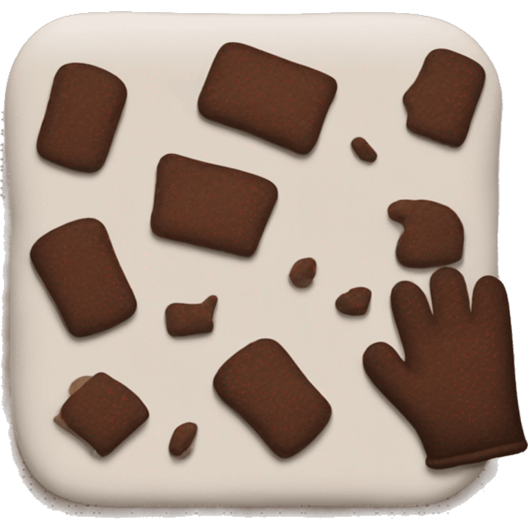 brownie, oven mits emoji