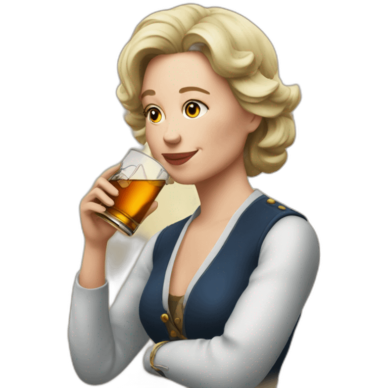 Elisabeth Levi drinking whisky emoji