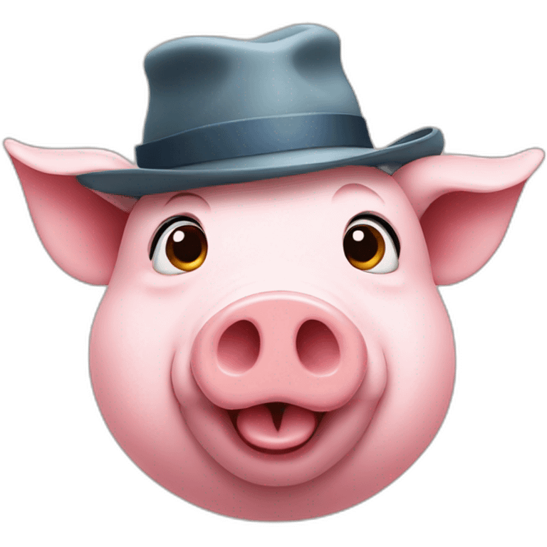 Pig with hat emoji