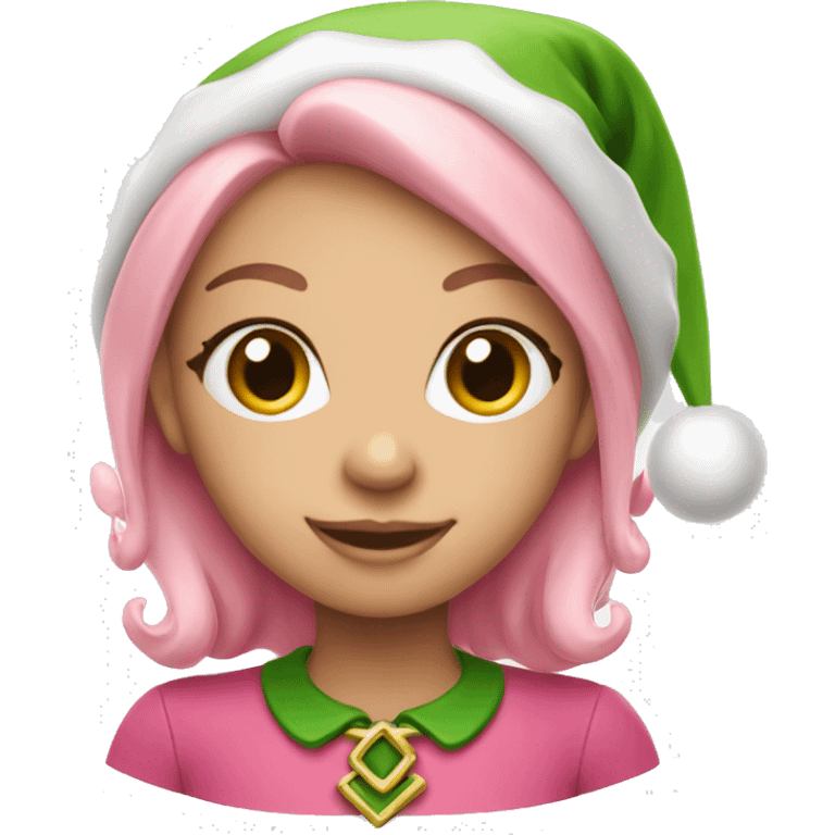  Girl Christmas elf pink emoji