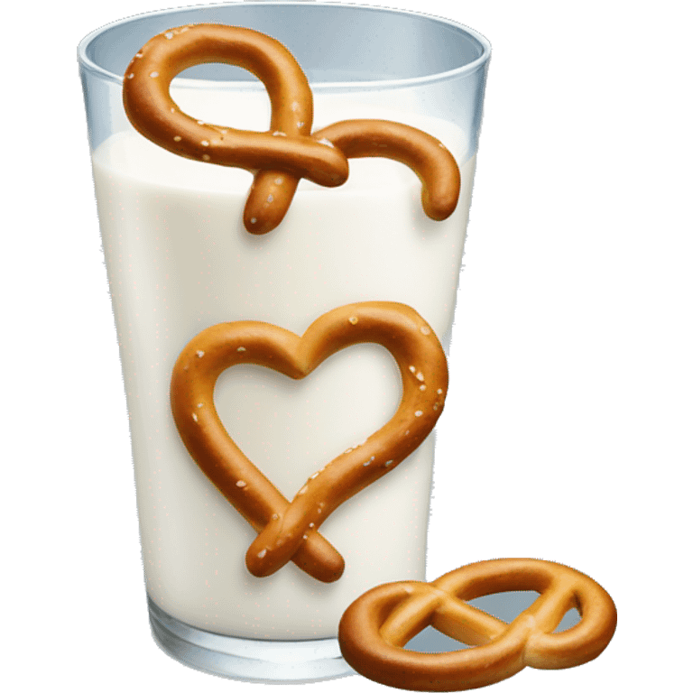 A glass of milk with a pretzel emoji