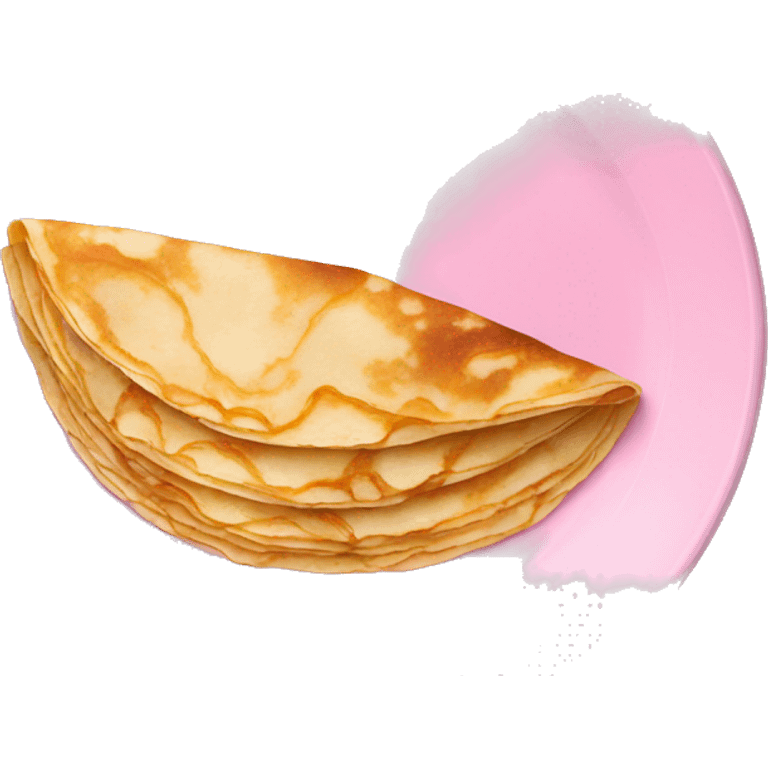 Crepes on a pink plate emoji