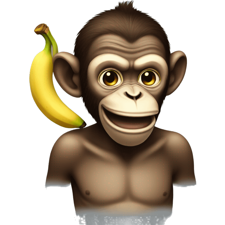 smirking monkey with banana emoji