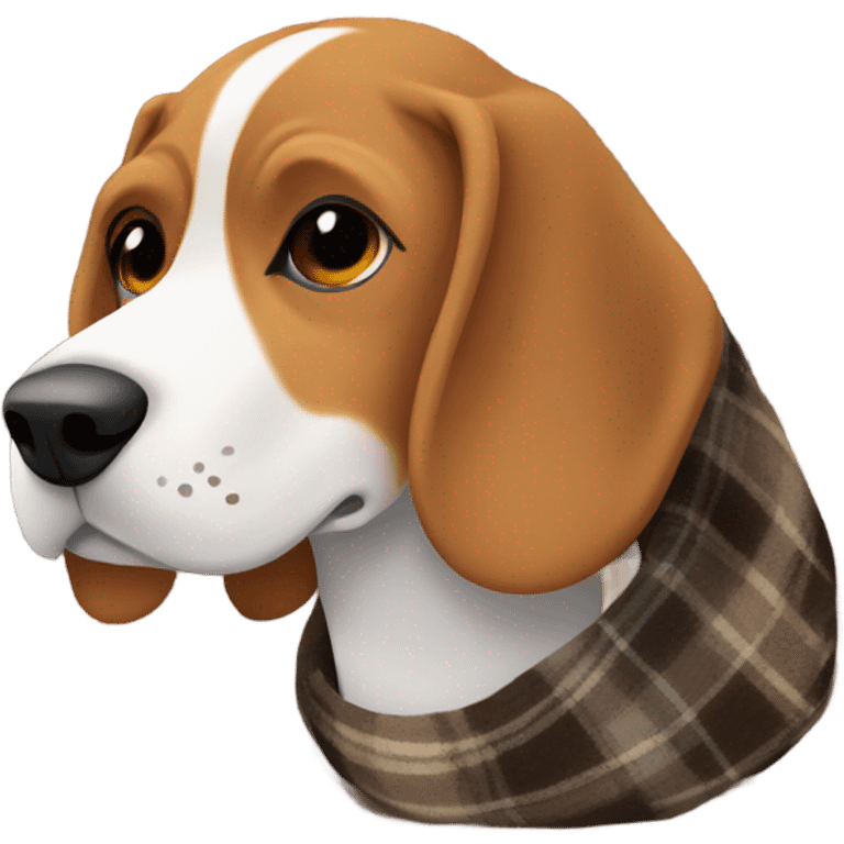 Beagle under warm cozy plaid blanket emoji