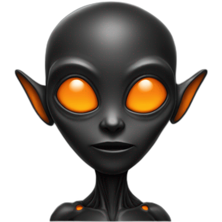 alien black with orange details emoji