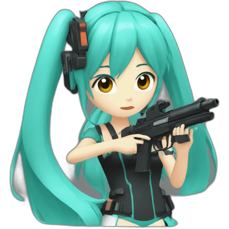 miku with a gun emoji