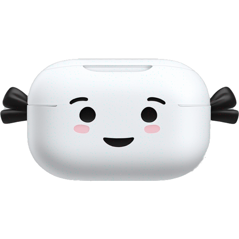 White AirPods Max with black bows emoji