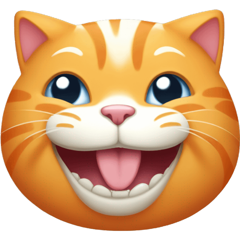 a cartoon fat orange cat smiling with all teeth emoji