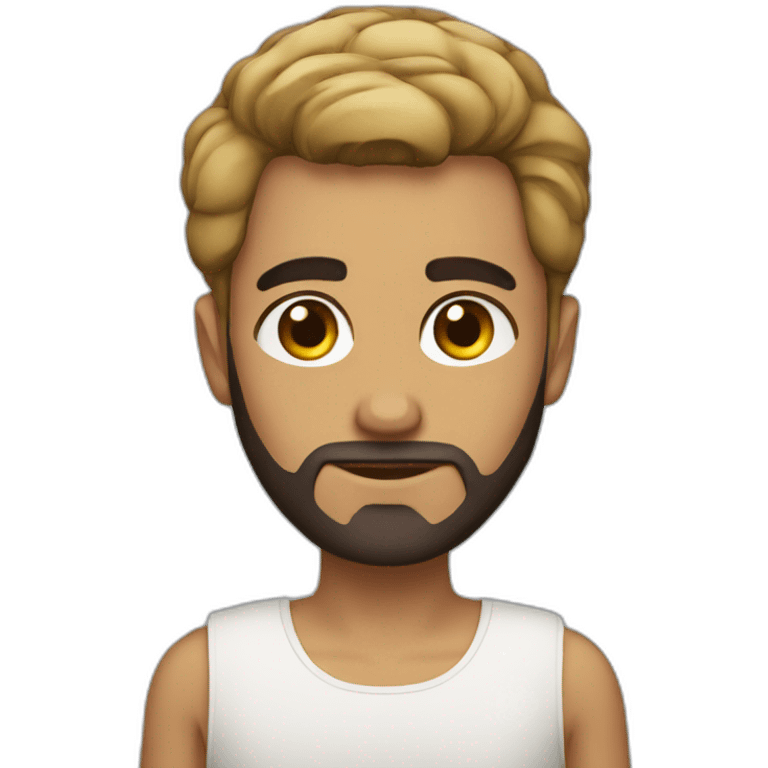 Egyptian skinny guy with trimmed hair and a beard emoji