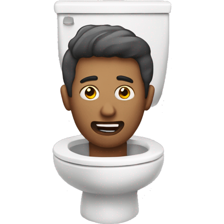 A man in a toilet but his head pops out emoji