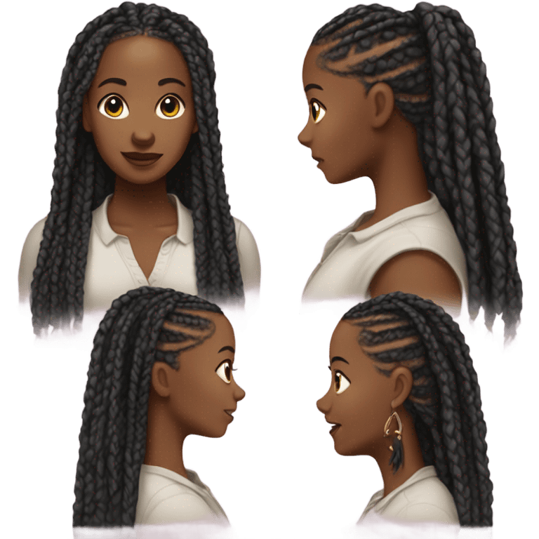 black woman with box braids emoji