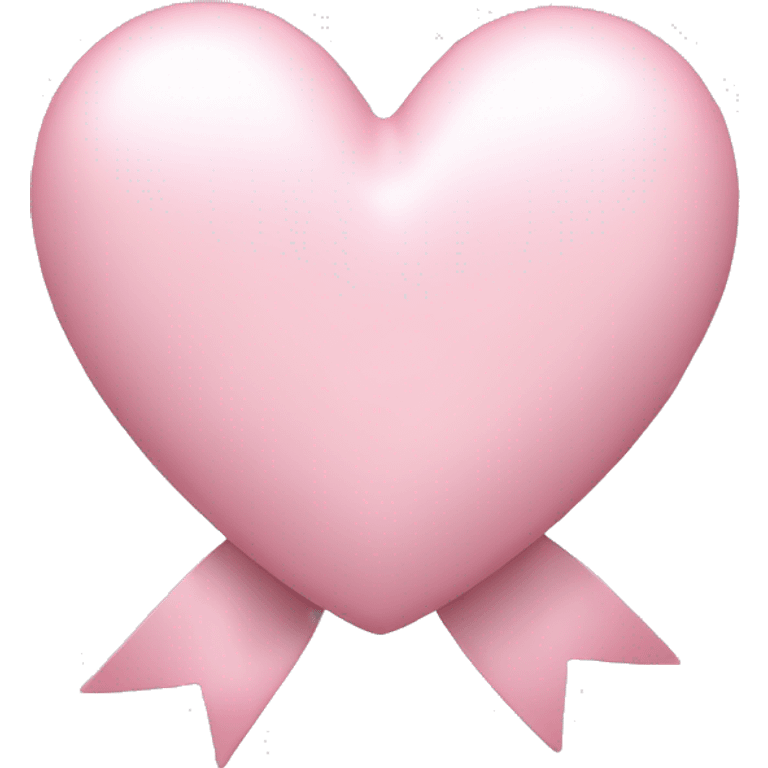 Pastel pink heart with white bow emoji