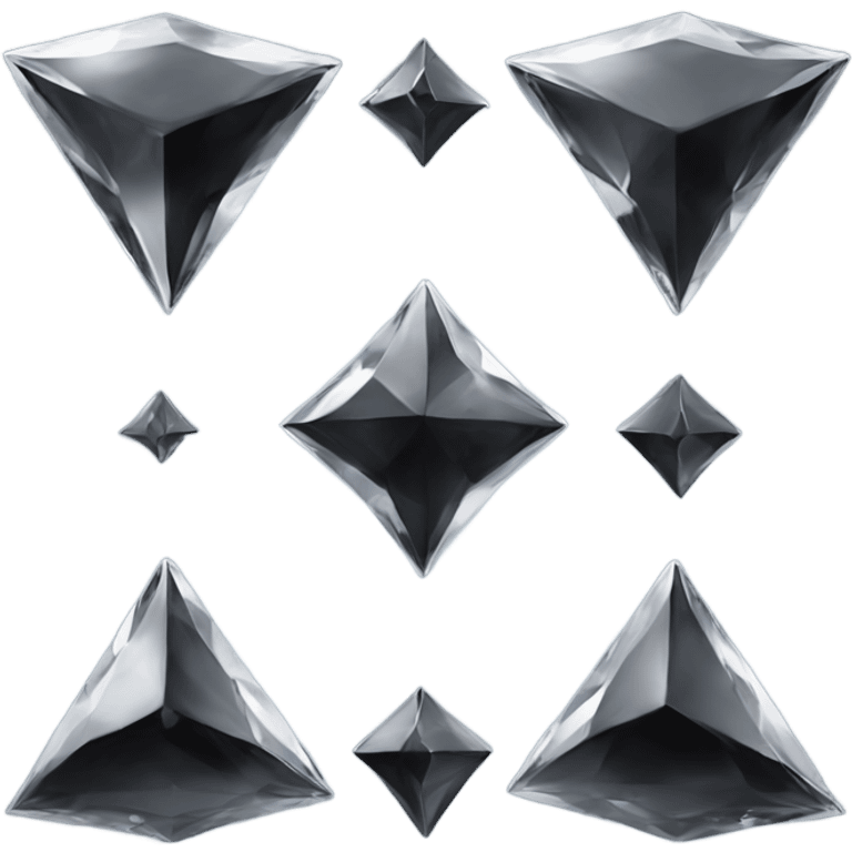 black diamond chrome four-point 2 star diamond emoji