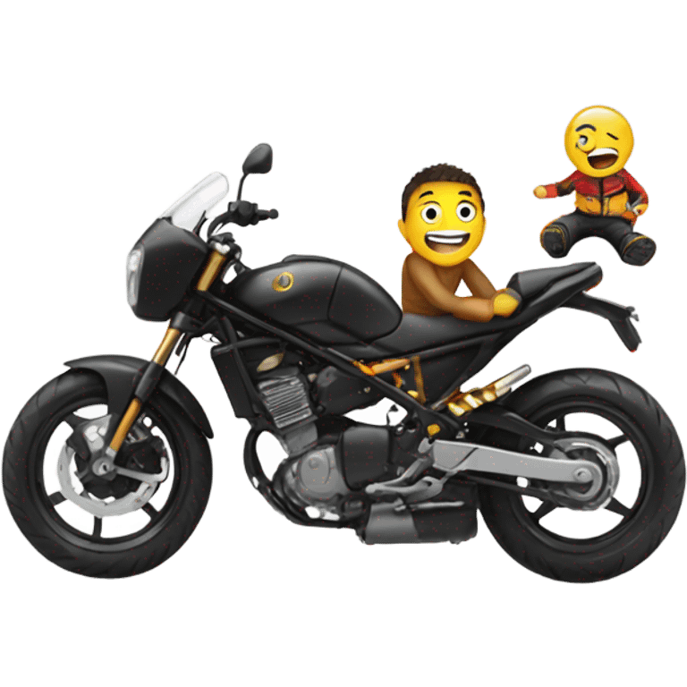 Moto and boy emoji