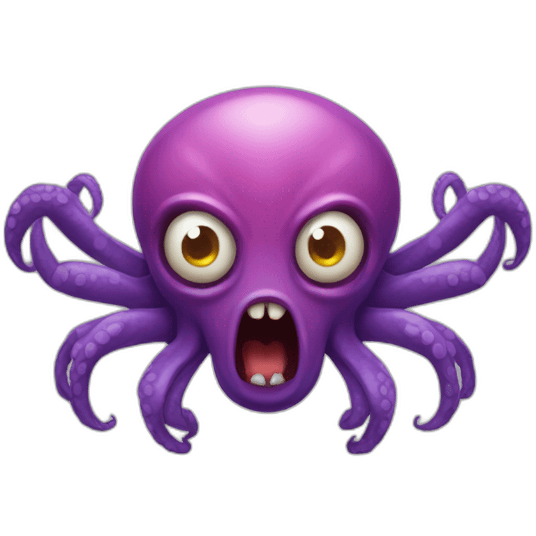 Octopus-spider like angry alien emoji