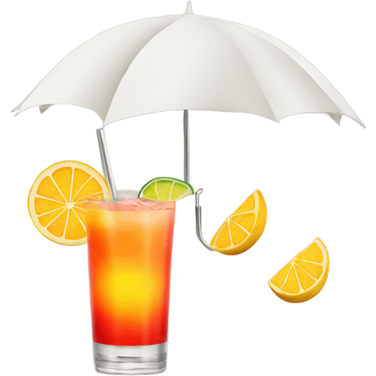 tequila sunrise with paper umbrella  emoji