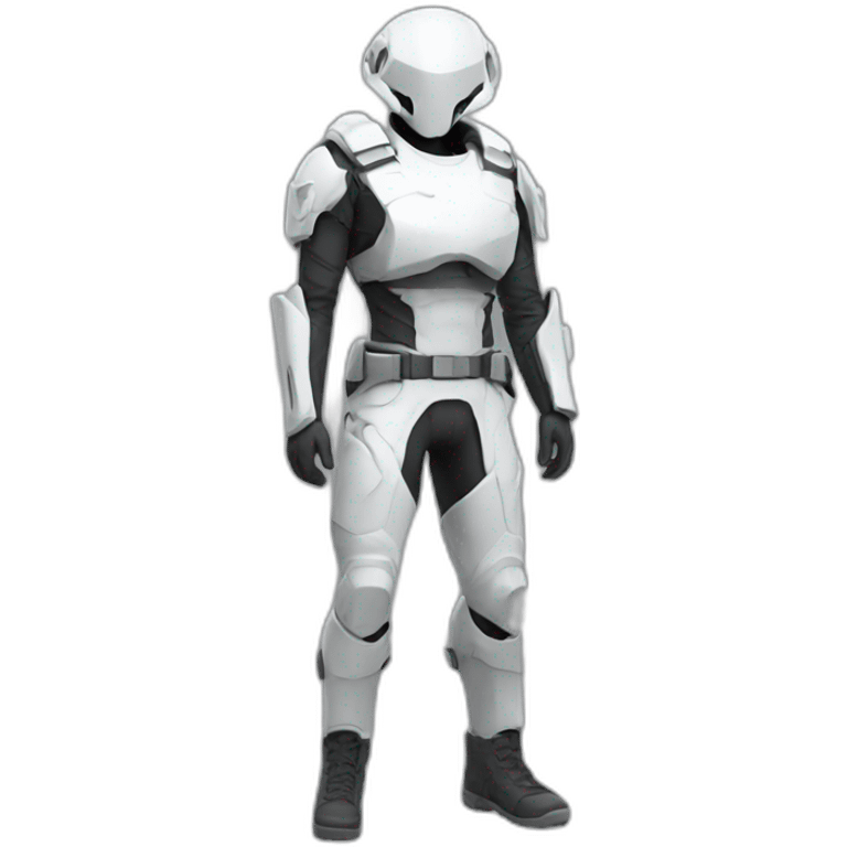 futuristic white Phantom squad Infiltration armored pants emoji