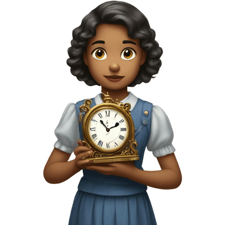 Girl with clock emoji