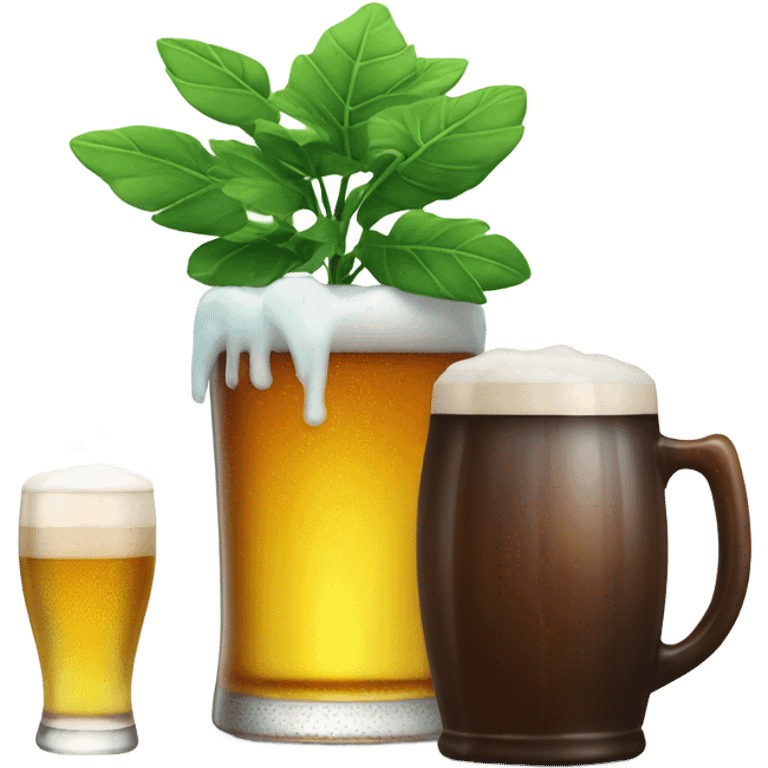 potted plant + beer emoji